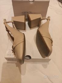 Scarpa donna Geox aperta dietro, 40 color panna