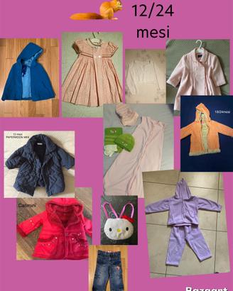 Lotto vestiti autunno/inverno femmina 12/24 mesi