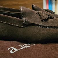 Amedeo Testoni mocassini camoscio nappine tg 42