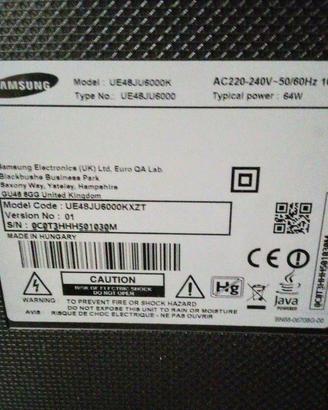 TV smart Samsung modello ue48ju6000k per ricambi