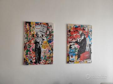coppia di quadri pop art 120x80