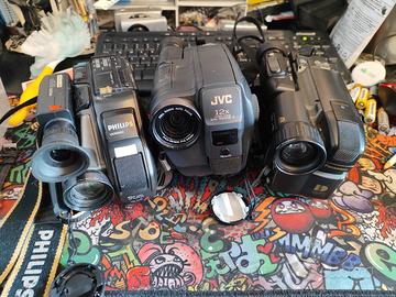 Lotto 3 Videocamere Vintage Philips JVC Panasonic