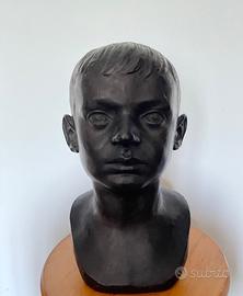 Scultura testa bambino art nouveau primi 900 busto