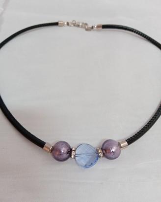 Collana in vetro di Murano Blù