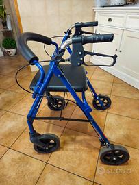 Deambulatore rollator pieghevole con 4 ruote