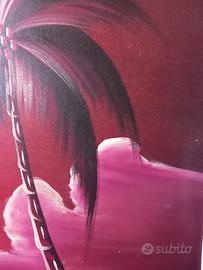 dipinto panorama di santo Domingo al tramonto