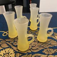 6 bicchierini vodka liquore vetro satinato giallo