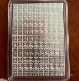 Lingotto d'argento Degussa 100 g (100 x 1 g) 999