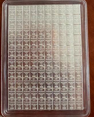 Lingotto d'argento Degussa 100 g (100 x 1 g) 999