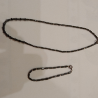Collana + bracciale ematite e argento