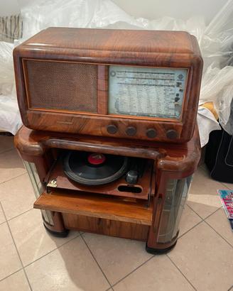 Radio/giradischi con mobile bar Telefunken anni 40