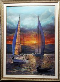 un dipinto ad olio con cornice