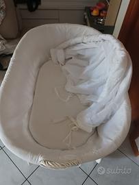 Culla con Ruote in vimini 