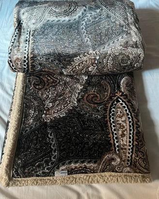 Elegante coperta Plaid e Sherpa motivo Cachemire