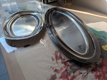 2 vassoi ovali da portata MEPRA in acciaio inox 18