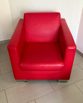 Poltrona singola rossa