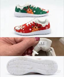 Sneakers natalizie con Babbo Natale e renna tg 38