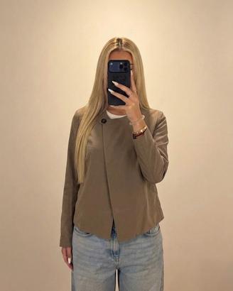 Brunello Cucinelli Donna 40 100% Seta Beige Giacca