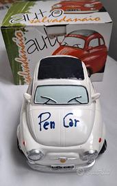 Salvadanaio resina ceramica su modello Fiat 500