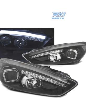 FARI FORD FOCUS MK3 15-18 LED TRU DRL NERI