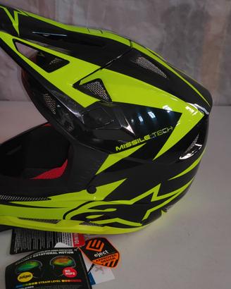 Casco Alpinestars Missile Black Yellow Fluo New, M