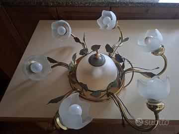 Lampadario rustico 5 luci in ferro battuto – stile