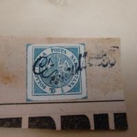 Francobollo Napoli 1860 1/2 Tornese "Trinacria" su