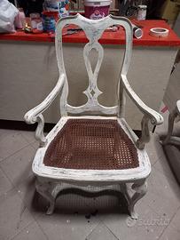 poltrone  vitage con paglia di Vienna 