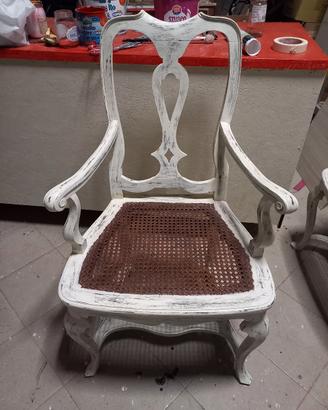 poltrone  vitage con paglia di Vienna 