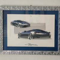 Quadro Ferrari Roma con cornice design lusso