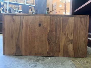 Tavolino Basso in Legno Massello Chiaro