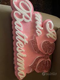 Decorazione in polistuper battesimo