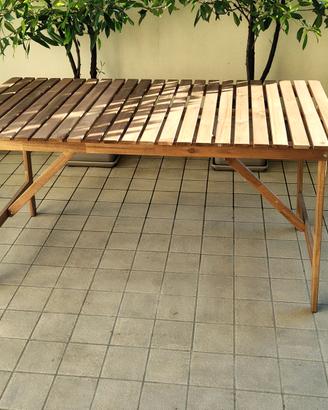 Tavolo da esterno, marrone scuro, 143x75cm.