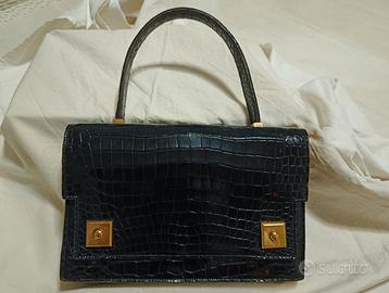 BORSA HERMES VINTAGE 1954  COCCODRILLO PREGIATO