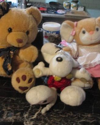 Nr. 3 pupazzi di peluche - 1 Diddl (E 8/E 9)