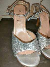 Sandalo glitter argento