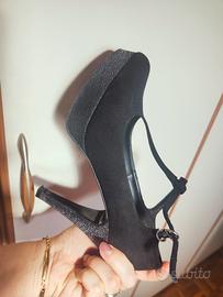 Scarpa tacco alto Nero e argento