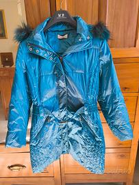 Caldo piumino azzurro in vera piuma d'oca 90/10