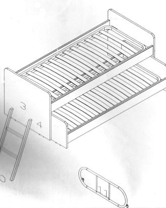 Letto singolo trasformabile in secondo letto