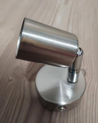 2 Faretti spot orientabili da parete in acciaio