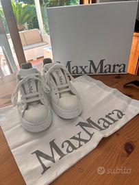 Sneakers Max Mara "MAXIV" in pelle bianca -