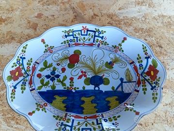 piatto ovale e porta gioie faenza