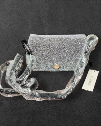Borsa carpisa glitter argento con tracolla
