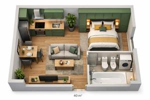 Open-space comodo per m2 gioia-550 euro