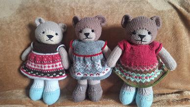 Amigurumi orsacchiotti fatti interamente a mano