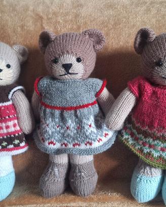 Amigurumi orsacchiotti fatti interamente a mano