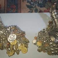 Coppia di cornucopie placcate argento