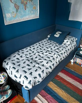 Letto in tessuto con contenitore