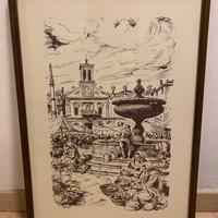 Quadro disegno piazza Mateotti Udine