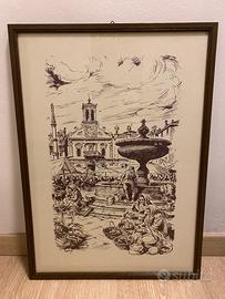 Quadro disegno piazza Mateotti Udine